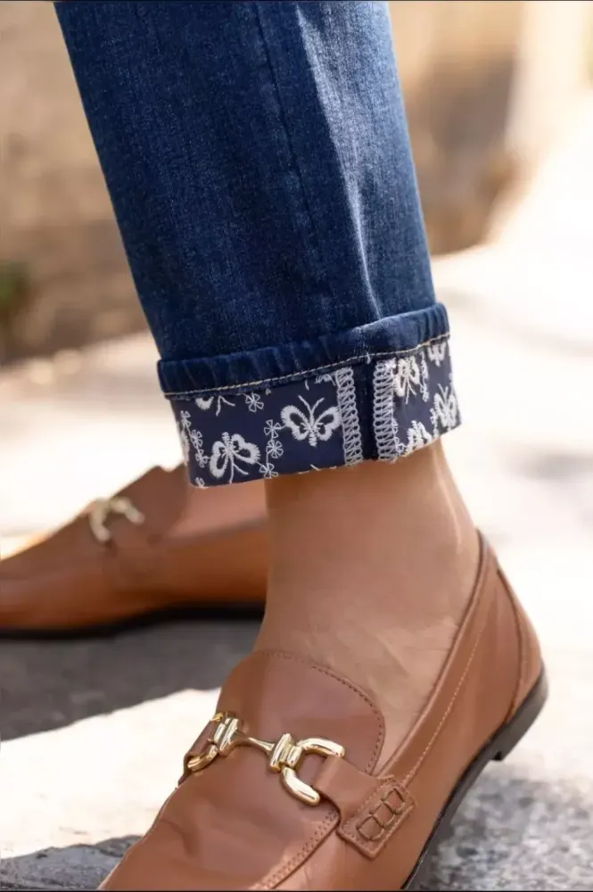 Maison Onado jeans m/sommerfugl
