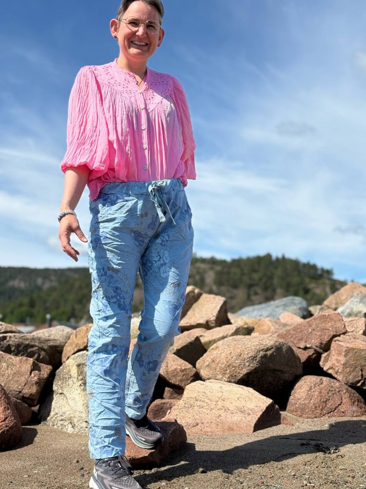 Comfy bukse blå med print