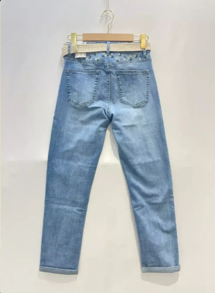 Maison Onado Jeans m/blomster