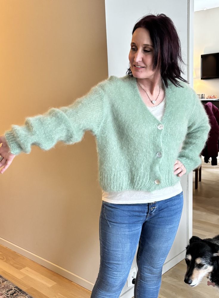 Kort jakke kid mohair grønn